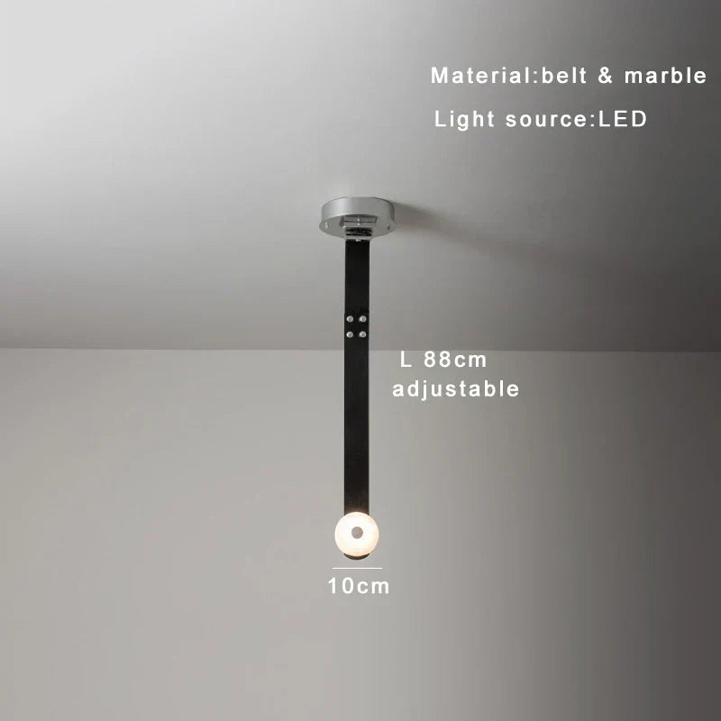 DecorBites™ Leather Marble Ceiling Pendant Lights - Adjustable Hanging Lamp for Dining Room & Bedroom