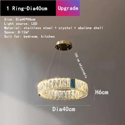 DecorBites™ Crystal LED Chandelier for Kitchen Dining Room Duplex Villa Lighting Fixtures