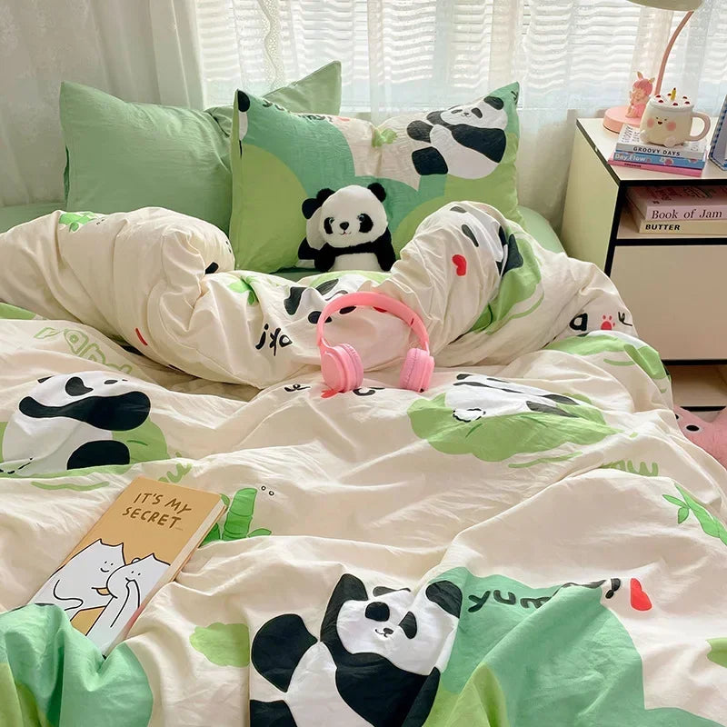 DecorBites™ Cozy Cartoon Printed Cotton Comforter Set for Adults
