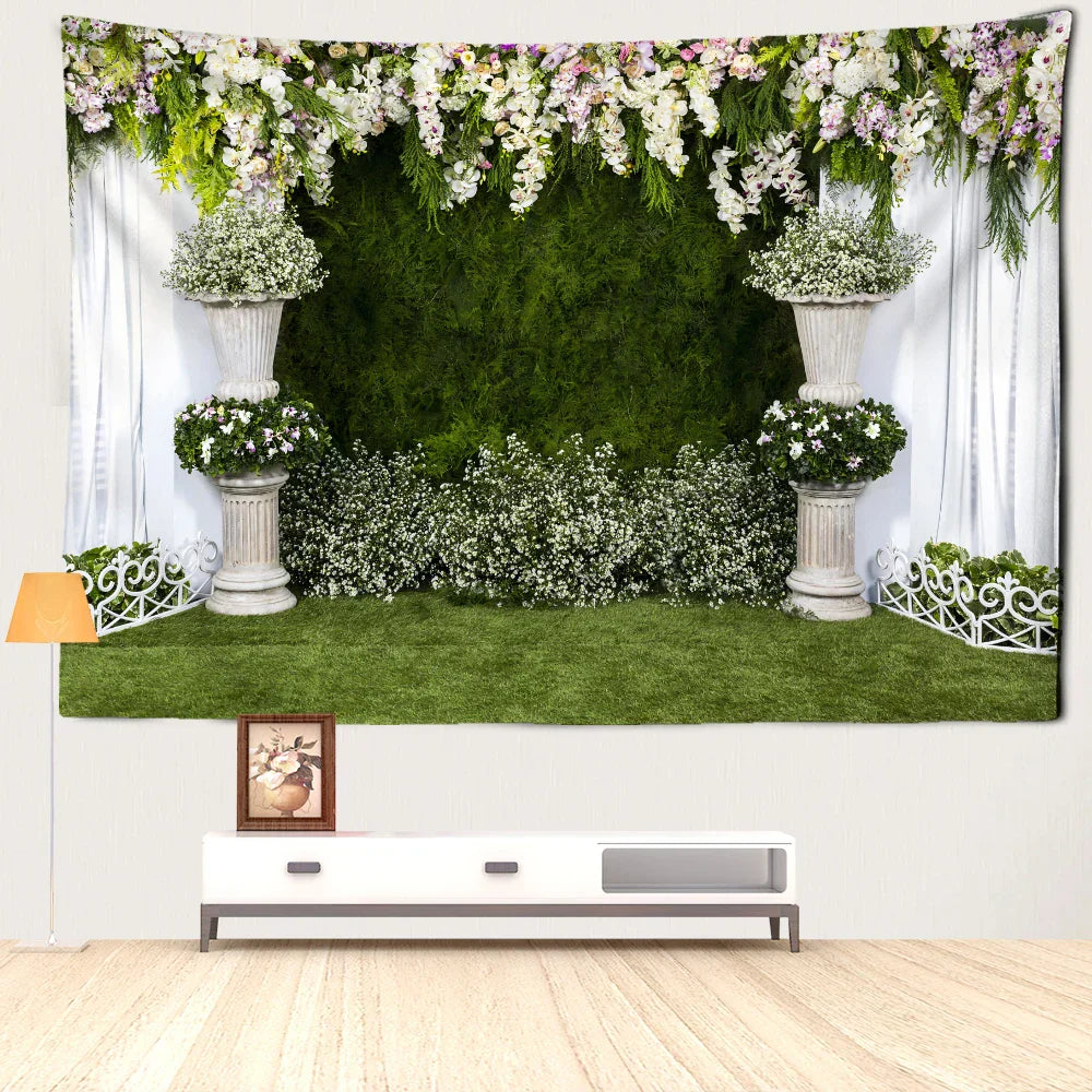 DecorBites™ Garden Landscape Tapestry Wall Hanging Natural Boho Home Decor Scenery Art