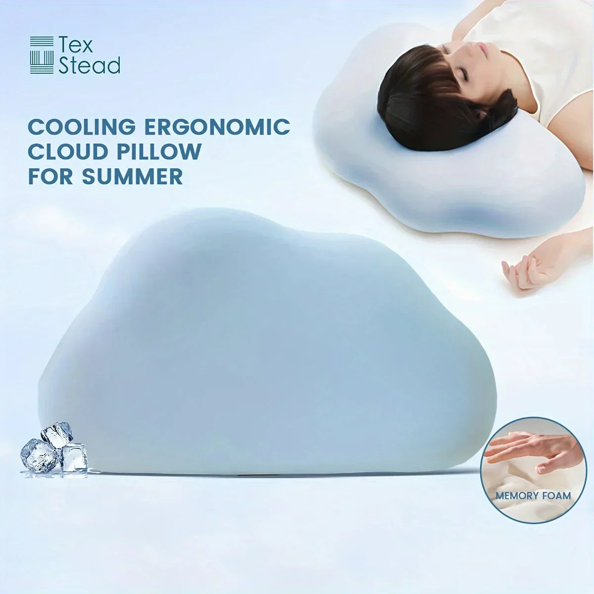 DecorBites™ Cloud Orthopedic Memory Foam Pillow with Washable Cover
