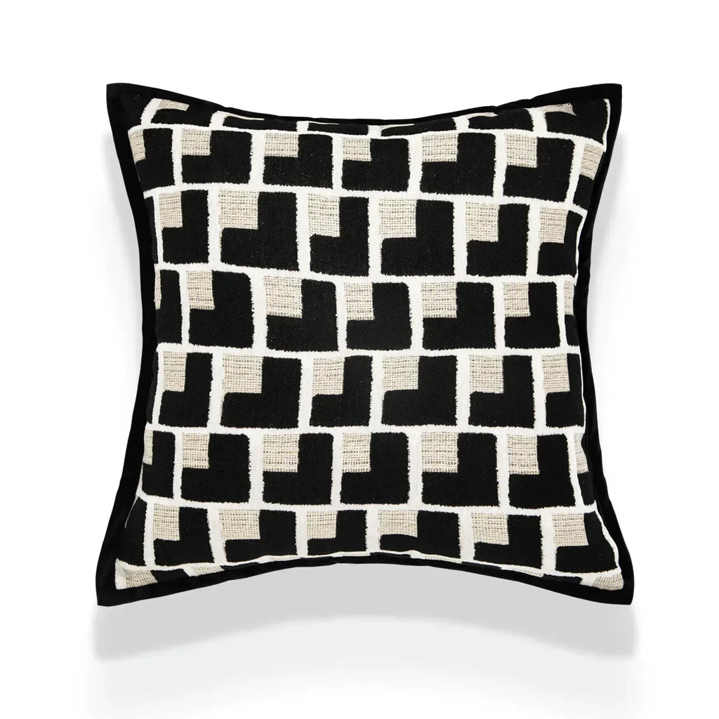 DecorBites™ Geometric Jacquard Cushion Cover 45*45 Modern Design Sense Pillowcase