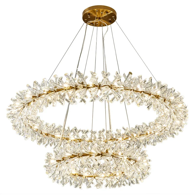 DecorBites™ Crystal LED Chandelier for Home Decor – Modern Hanging Lamp