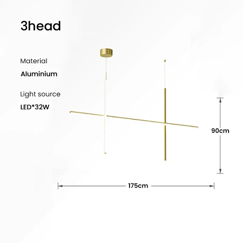 DecorBites™ LED Linear Ceiling Chandelier Italian Designer Luxury Dining Room Chandelier