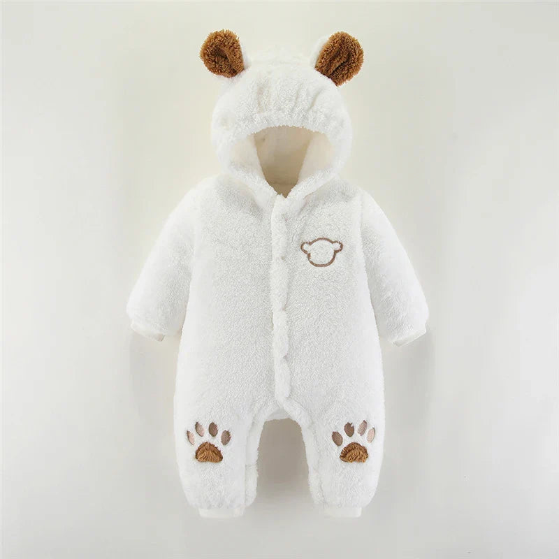 Winter Hooded Baby Romper with Cute Ears