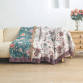 DecorBites™ Jacquard Cotton Gauze Non-Slip Sofa Cover - High Quality & Double-Sided