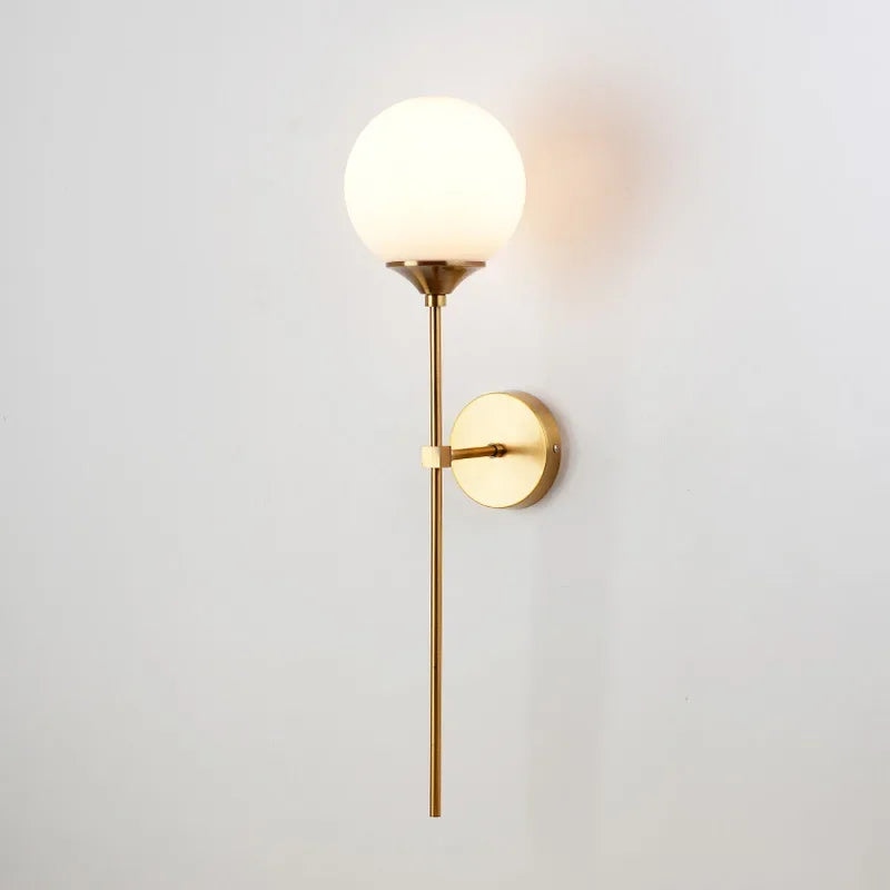 DecorBites™ Golden Glass Ball Wall Lamp: Modern Nordic Style Bedside & Living Room Lighting
