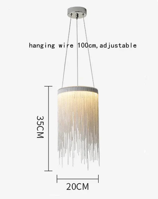 DecorBites™ Gold Chain Chandelier with Remote Control - Modern LED Pendant Light for Home Décor