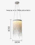 DecorBites™ LED Aluminum Tassel Chandelier: Modern Waterfall Pendant Light for Living Room, Hotel, Hall
