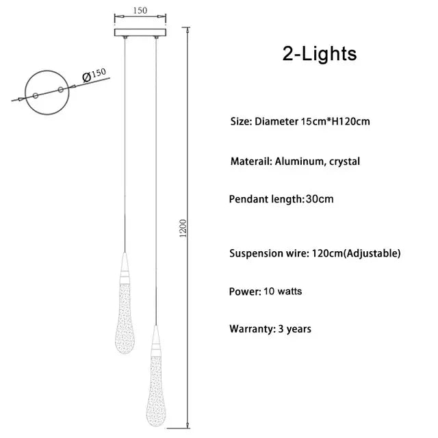 DecorBites™ Crystal LED Chandelier: Elegant Lighting for Home, Restaurant, and Bar