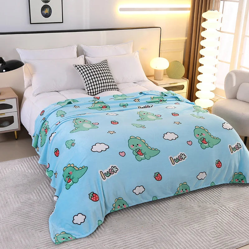 DecorBites™ Dinosaur Patterns Snowflake Velvet Blanket in Various Sizes for Home/Office