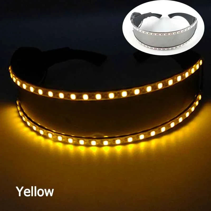 Cyberpunk Futuristic Luminous Rave Goggles LED glowing glasses Accessories