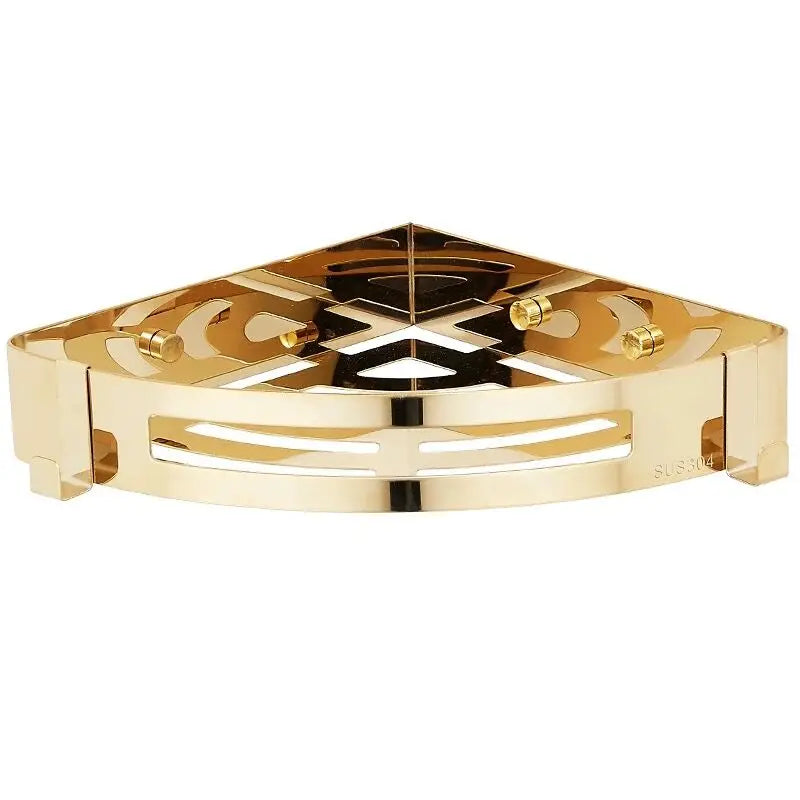 DecorBites™ Gold Stainless Steel Bathroom Corner Shelf - Shower, Shampoo Holder Basket