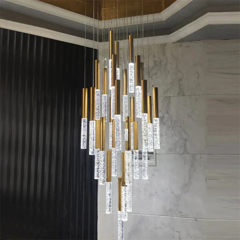 DecorBites™ Crystal LED Chandelier for Staircase & Living Room