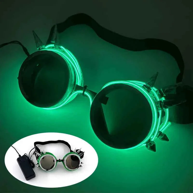 Cyberpunk Futuristic Luminous Rave Goggles LED glowing glasses Accessories