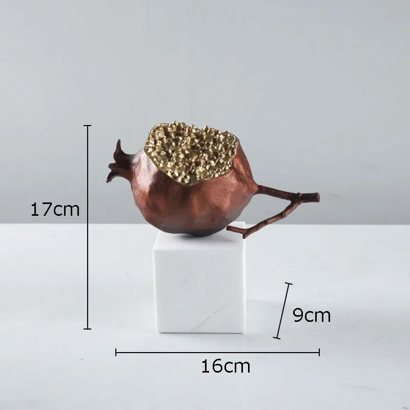 DecorBites™ Golden Pomegranate Sculpture Desk Decoration
