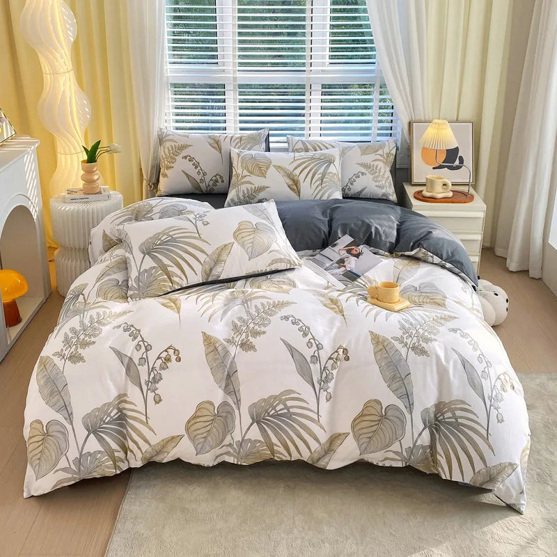 DecorBites™ Cotton Single Duvet Cover - Skin Friendly Quilt Cover for Single King Bed