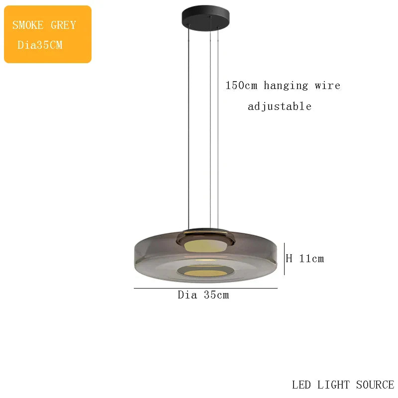 DecorBites™ Glass Plate Ceiling Pendant Lights LED Fixture