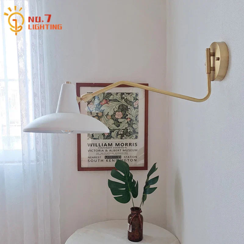 DecorBites™ Copper Swing Arm Wall Lamp LED E27 Retro Telescopic Bedside Living Room