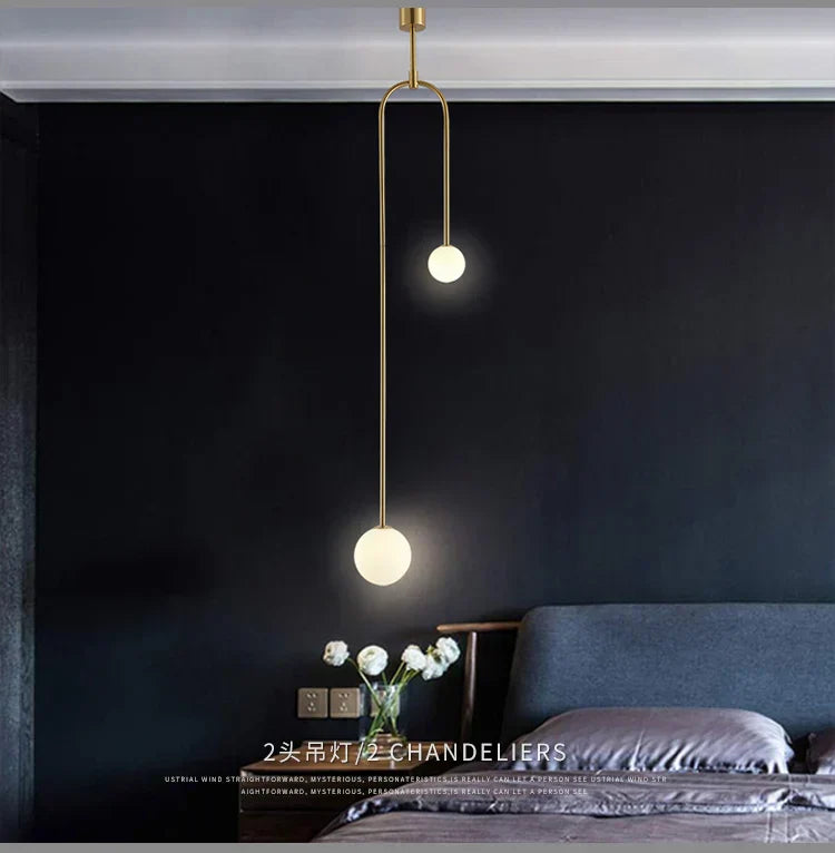 DecorBites™ Gold Glass Ball Pendant - Modern Hanging Lamp for Living Room Bedroom
