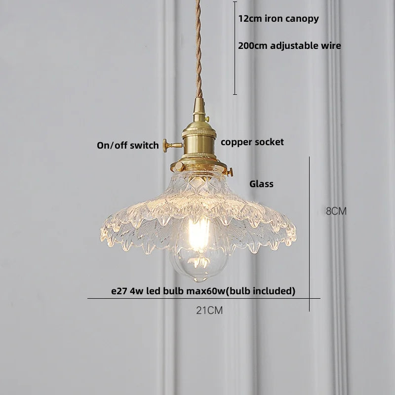 DecorBites™ Glass LED Pendant Light Fixture for Modern Home Decor