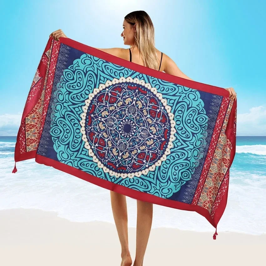 Large Boho Cotton Beach Sarong