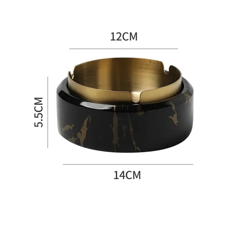 DecorBites™ Gold Plated Marble Texture Ashtray - Smoking Accessories Weed Tray