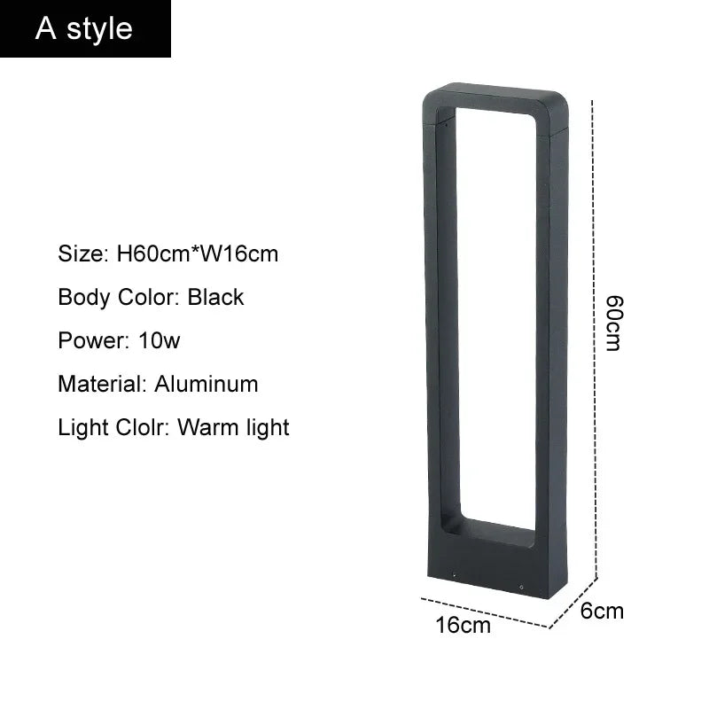 DecorBites™ LED Lawn Lamp: Waterproof 10W Modern Aluminum Garden Light for Villa Courtyard Landscape and Bollards