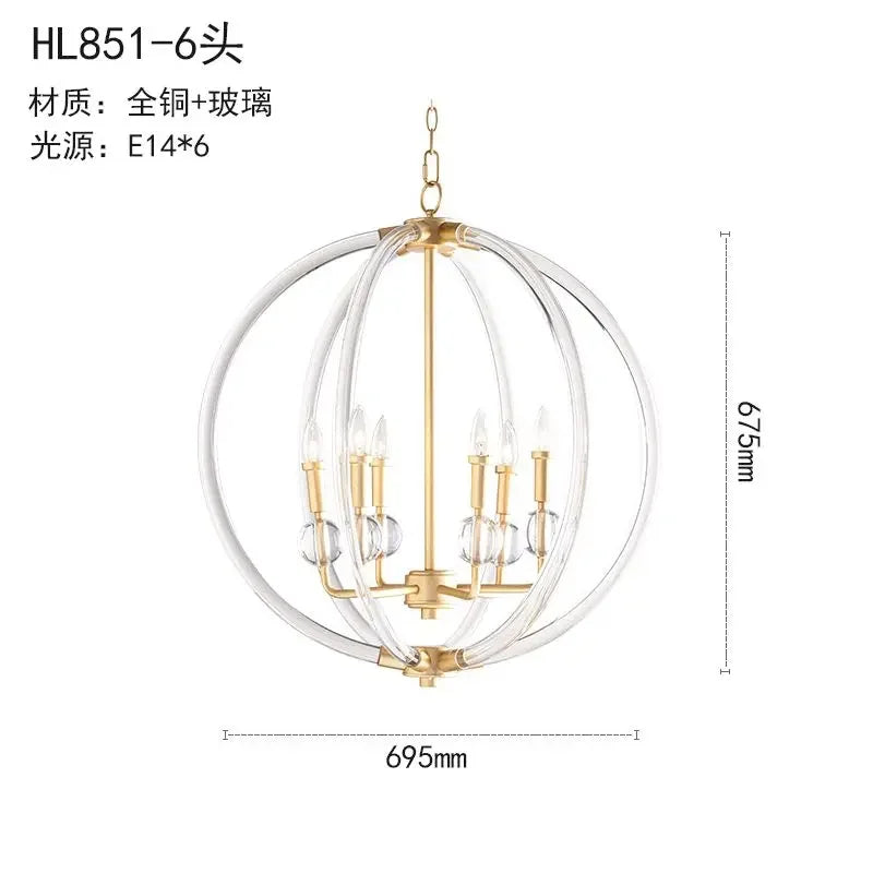 DecorBites™ Country Industrial Ball Chandelier for Home Decor, Bedroom, Living & Dining Room