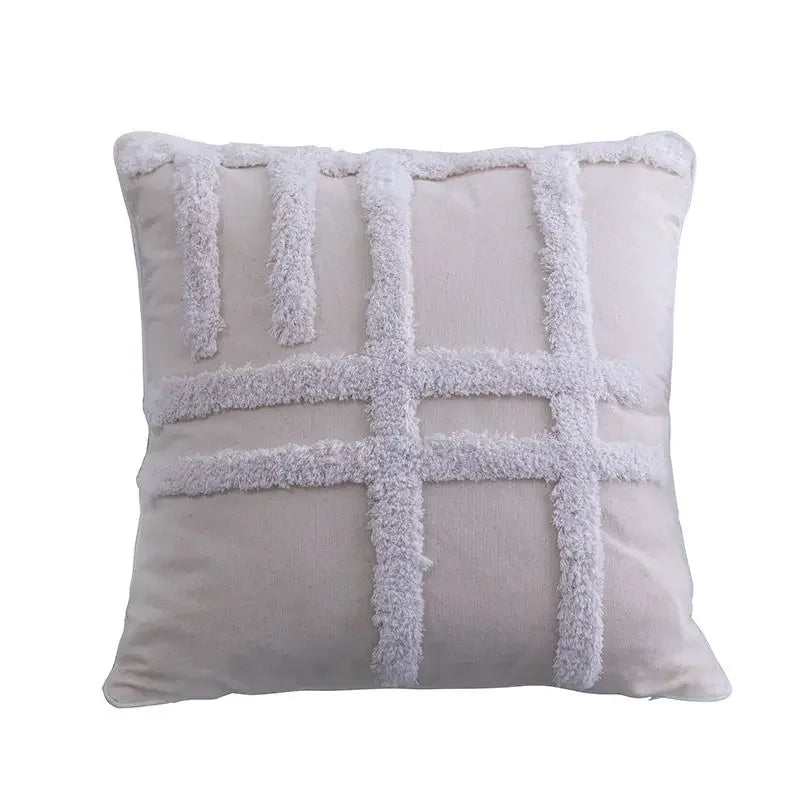 DecorBites™ Geometric Tufted Tassel Cushion Cover 30x50cm