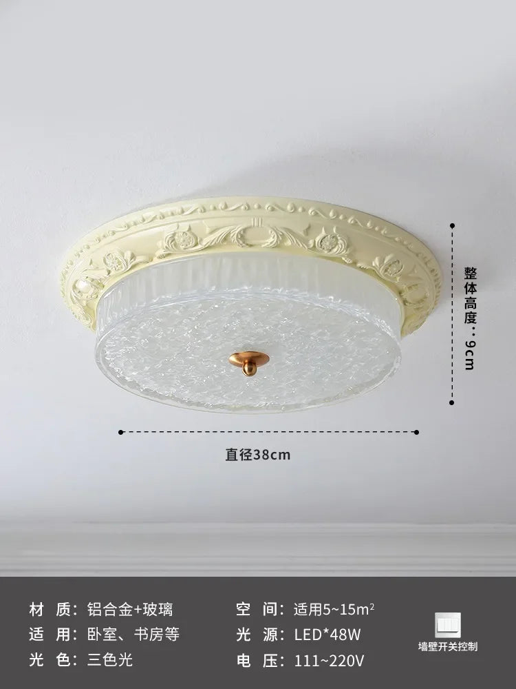 DecorBites™ Cream Wind LED Iron Glass Ceiling Light - Retro Design, Bauhaus Style