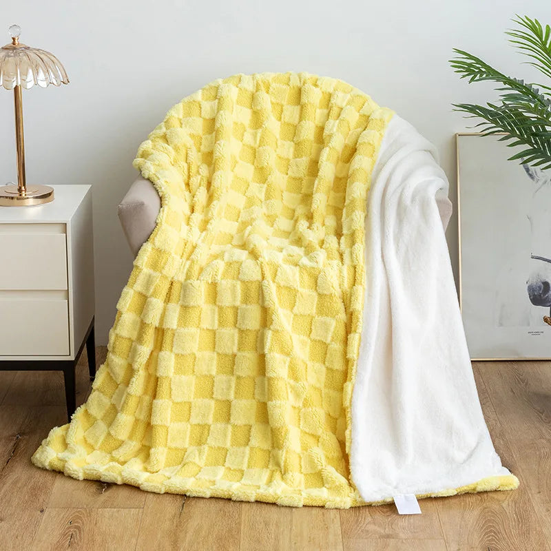 DecorBites™ Geometric Jacquard Flannel Sofa Cover - All Seasons Bed Sheets