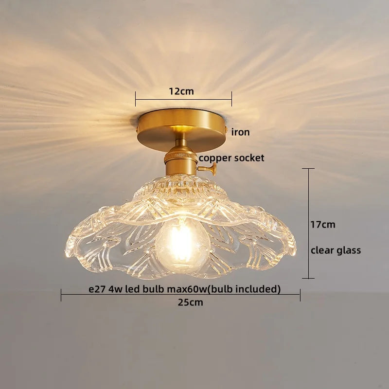DecorBites™ Glass Copper LED Ceiling Light - Simple Art Decorative Chandelier