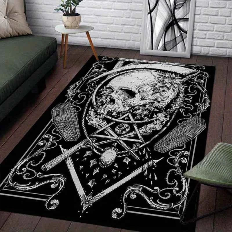 Skull Rug Gothic Interior Design Accessories
