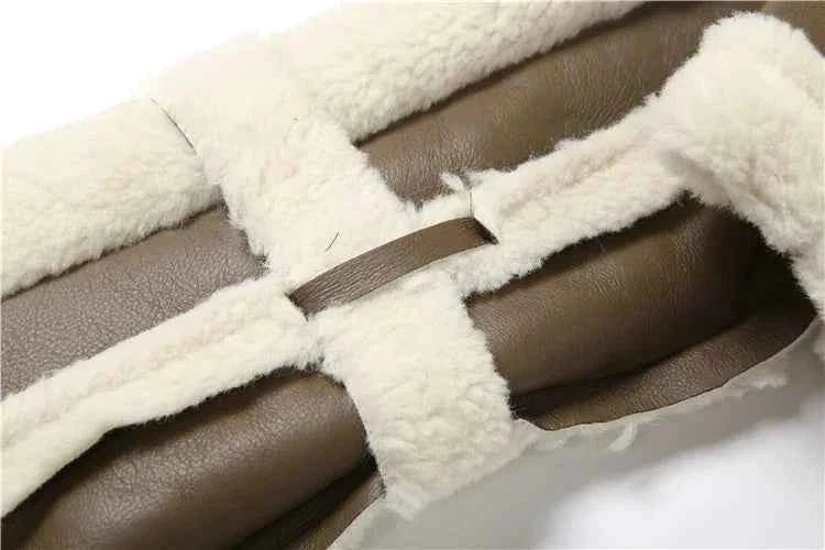 Furry Patchwork Women's Crop Jacket Warm Outwear Basic