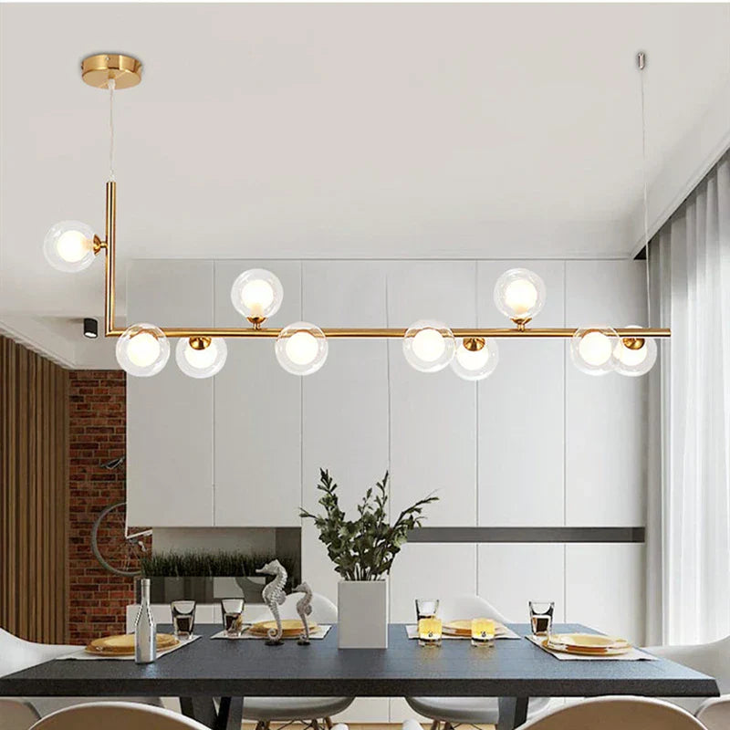 DecorBites™ Dual Glass Lamp Ceiling Chandelier LED Suspension Light for Dining and Kitchen