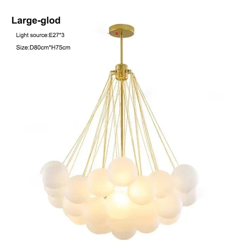 DecorBites™ Glass Ball LED Chandelier Pendant - Modern Hanging Light Fixture for Dining Room