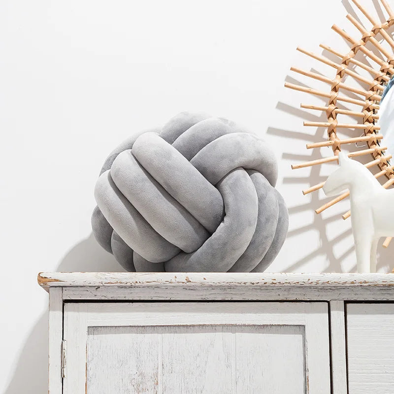 DecorBites™ Knot Ball Short Plush Throw Pillow for Home Décor and Comfort