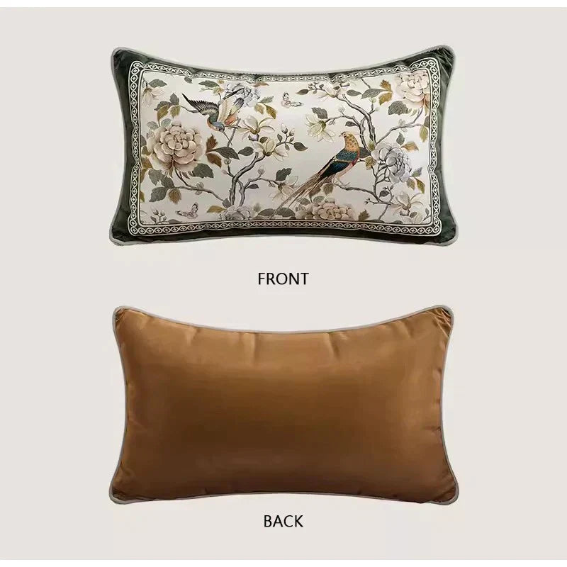 DecorBites™ Dream Floral Birds Print Oriental Cushion Covers for Luxury Sofa