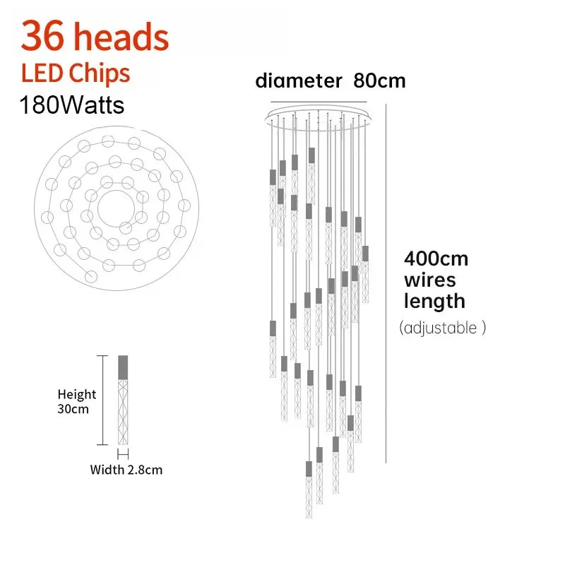 DecorBites™ Crystal LED Pendant Light: Luxury Lighting Fixture for Living Room, Bedroom, Hotel & Shop