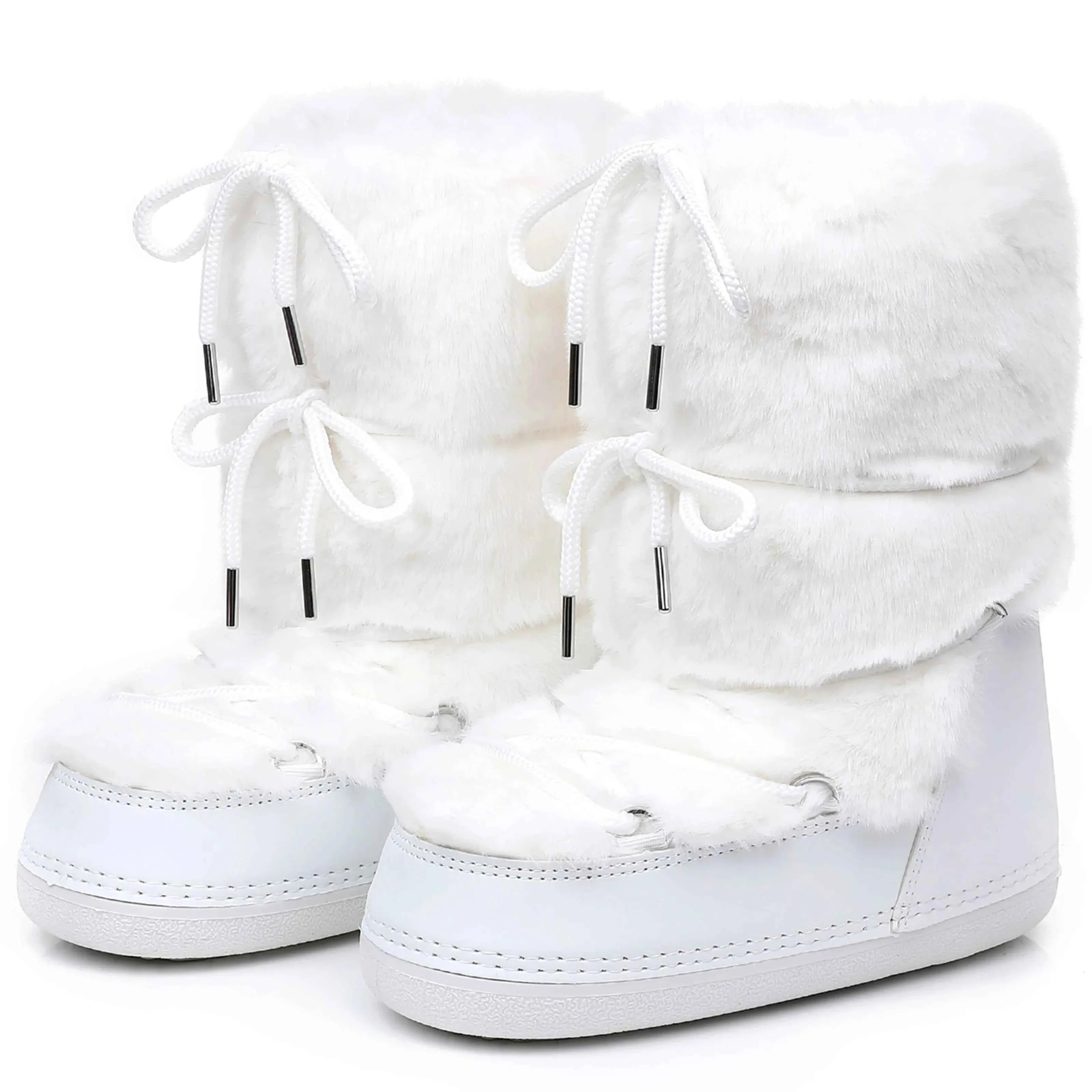Faux Fox Fur Snow Boots Furry Warm Cotton Boots Female Outdoor Ski Boots