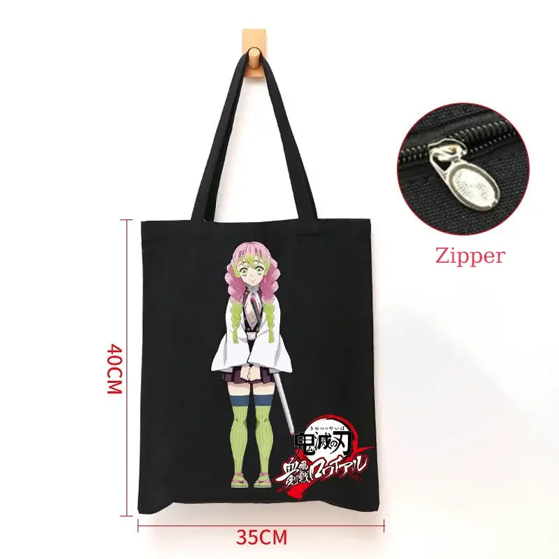 Demon Slayer Canvas Bag: Nezuko & Tanjiro Zipper Tote