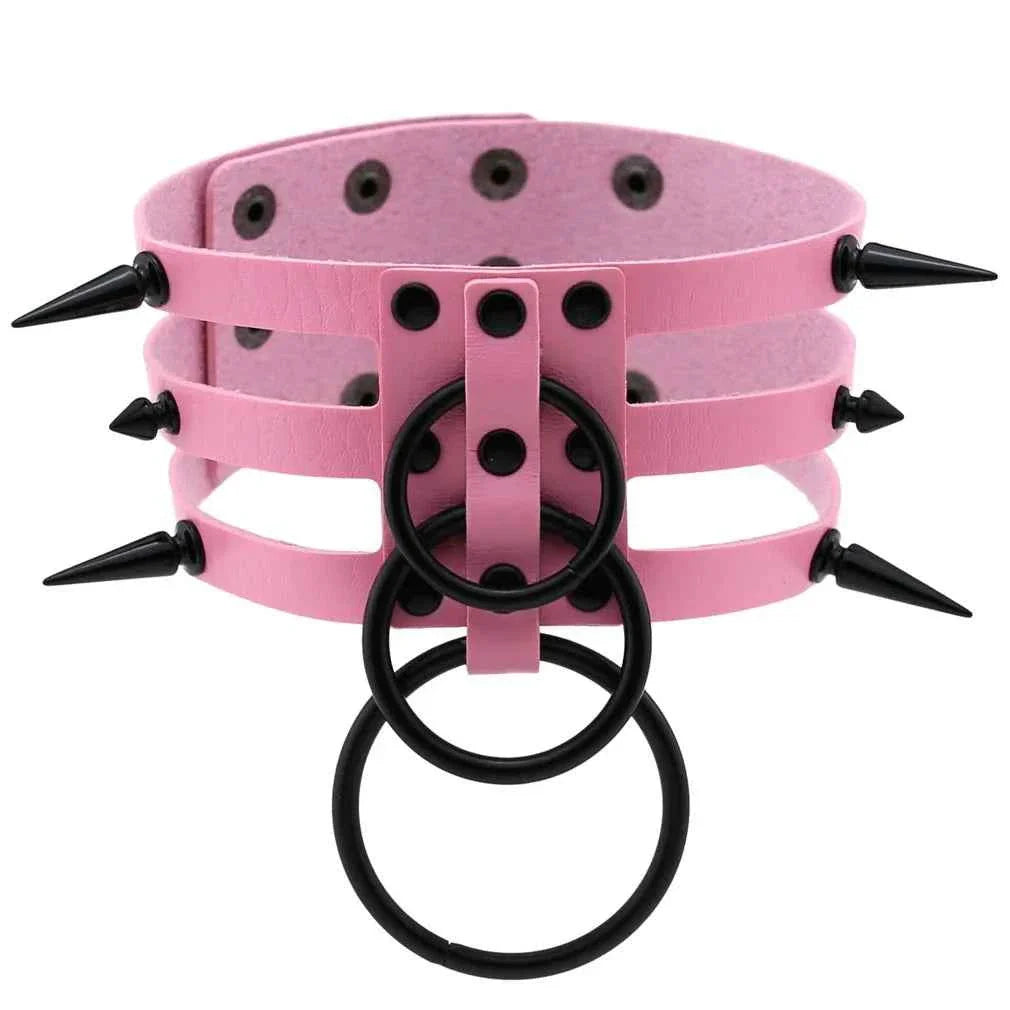 Rivet Leather Bondage Choker Accessories