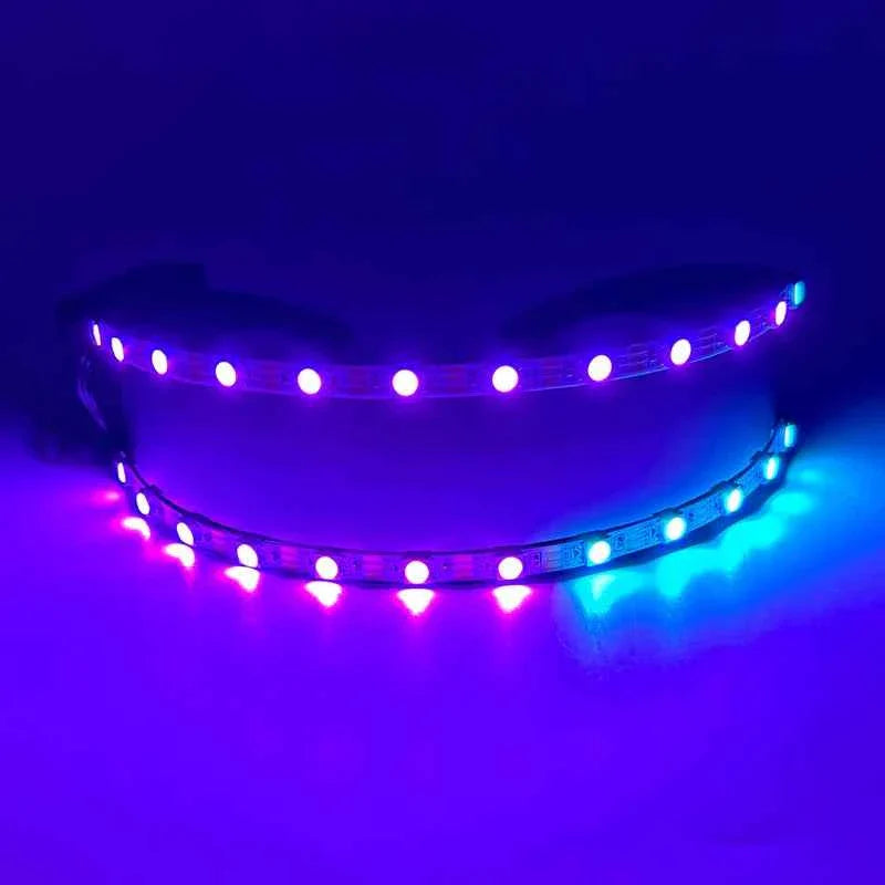 Cyberpunk Futuristic Luminous Rave Goggles LED glowing glasses Accessories