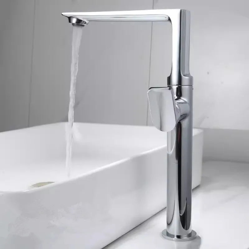 DecorBites™ Gold Brass Bathroom Basin Faucet, Single Handle Hot & Cold Mixer Tap