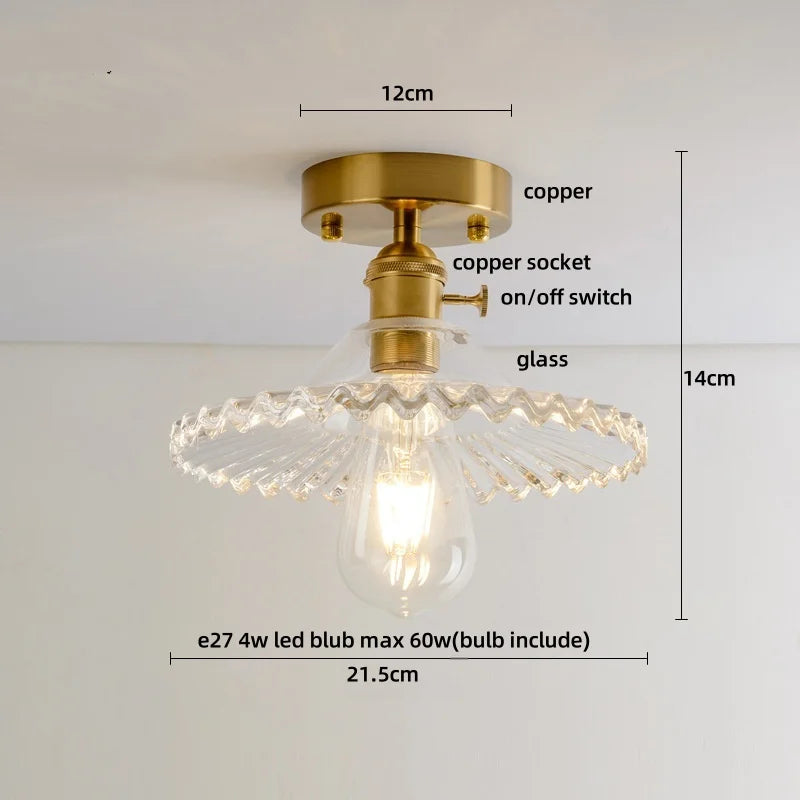 DecorBites™ Green Flower Glass LED Ceiling Light Fixture - Nordic Modern Design