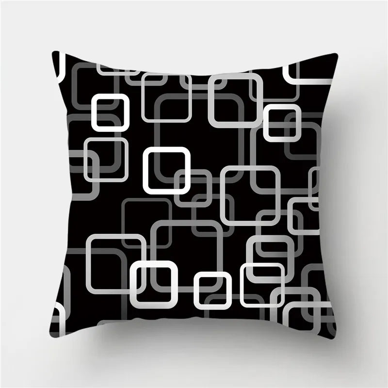 DecorBites™ Geometric Stripes Pillowcase 45x45cm Polyester Cushion Cover for Living Room