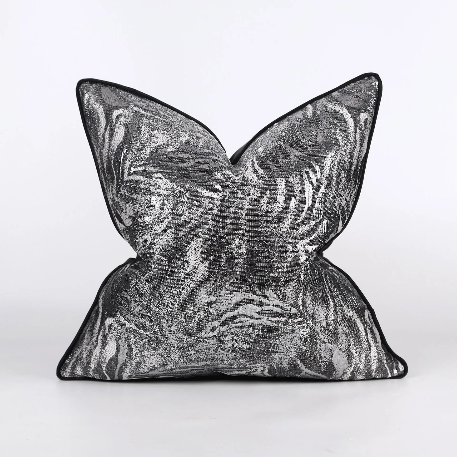DecorBites™ Jacquard High-end Cushion Cover 45x45cm Black Gold Decorative Pillowcase