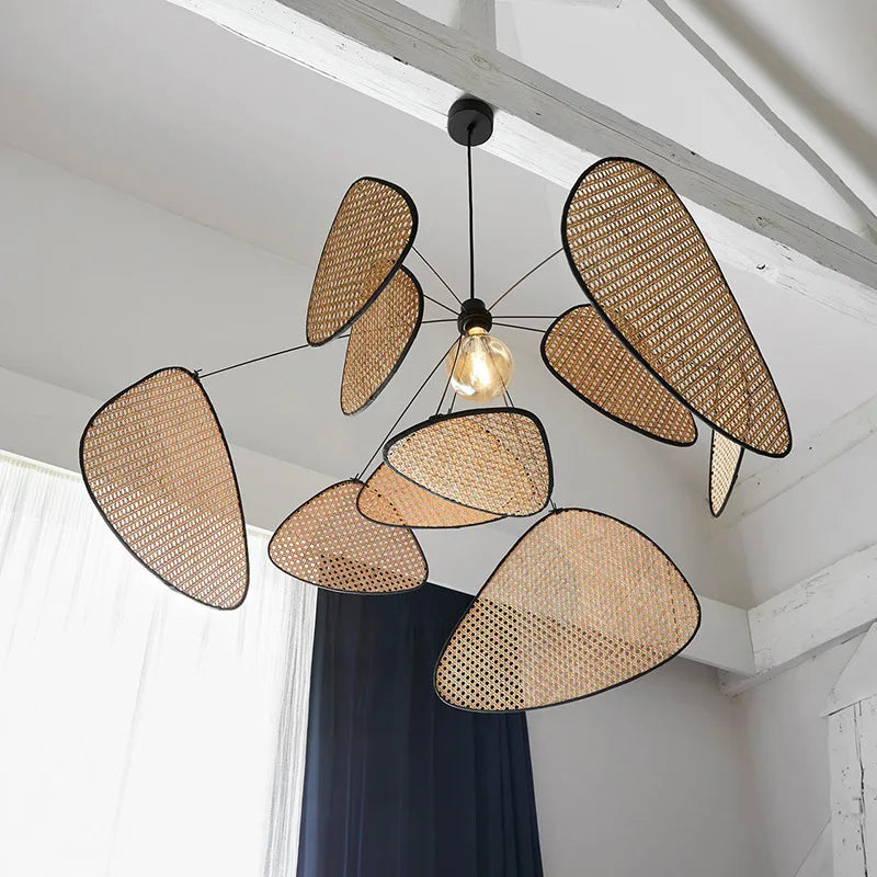 DecorBites™ Hand Made Rattan Art Pendant Chandelier for Modern Living Room, Dining Room, Bedroom.