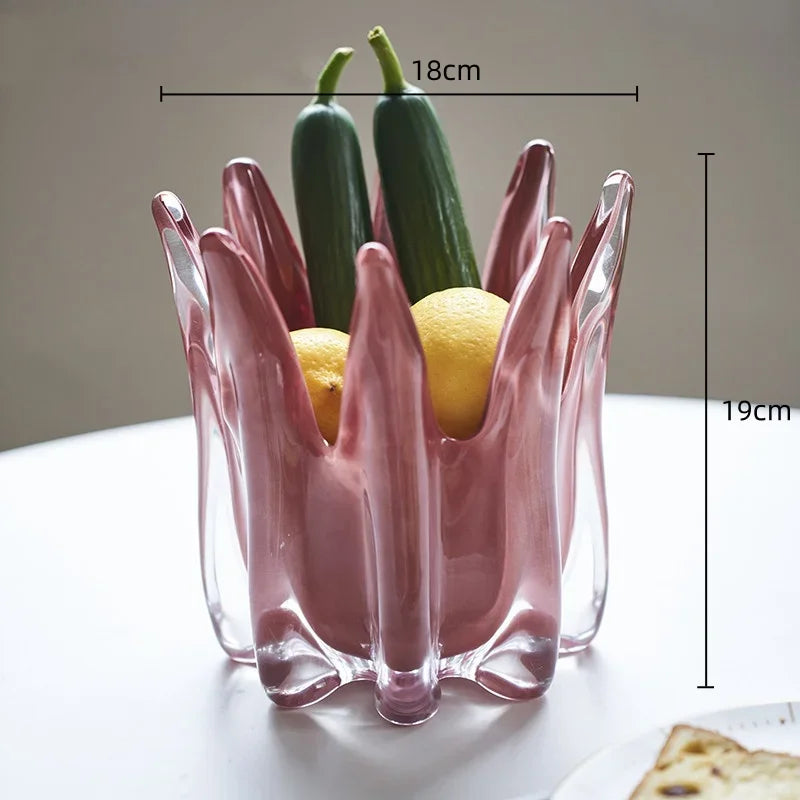 DecorBites™ Geometric Bud Glass Vase for Home Decoration and Storage